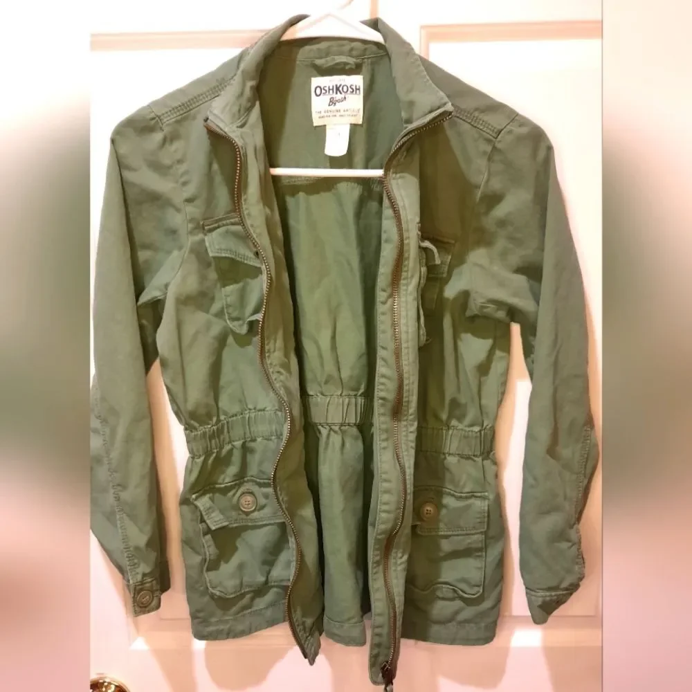 Oshkosh Girls Spring Jacket size 14 Olive Green